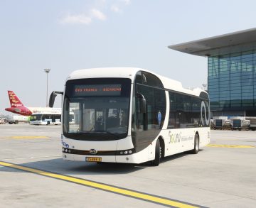 BYD villanybuszt tesztel a Budapest Airport