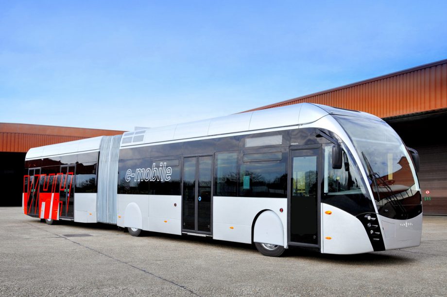 world premiere fully electric van hool exquicity trambus cimlapkep
