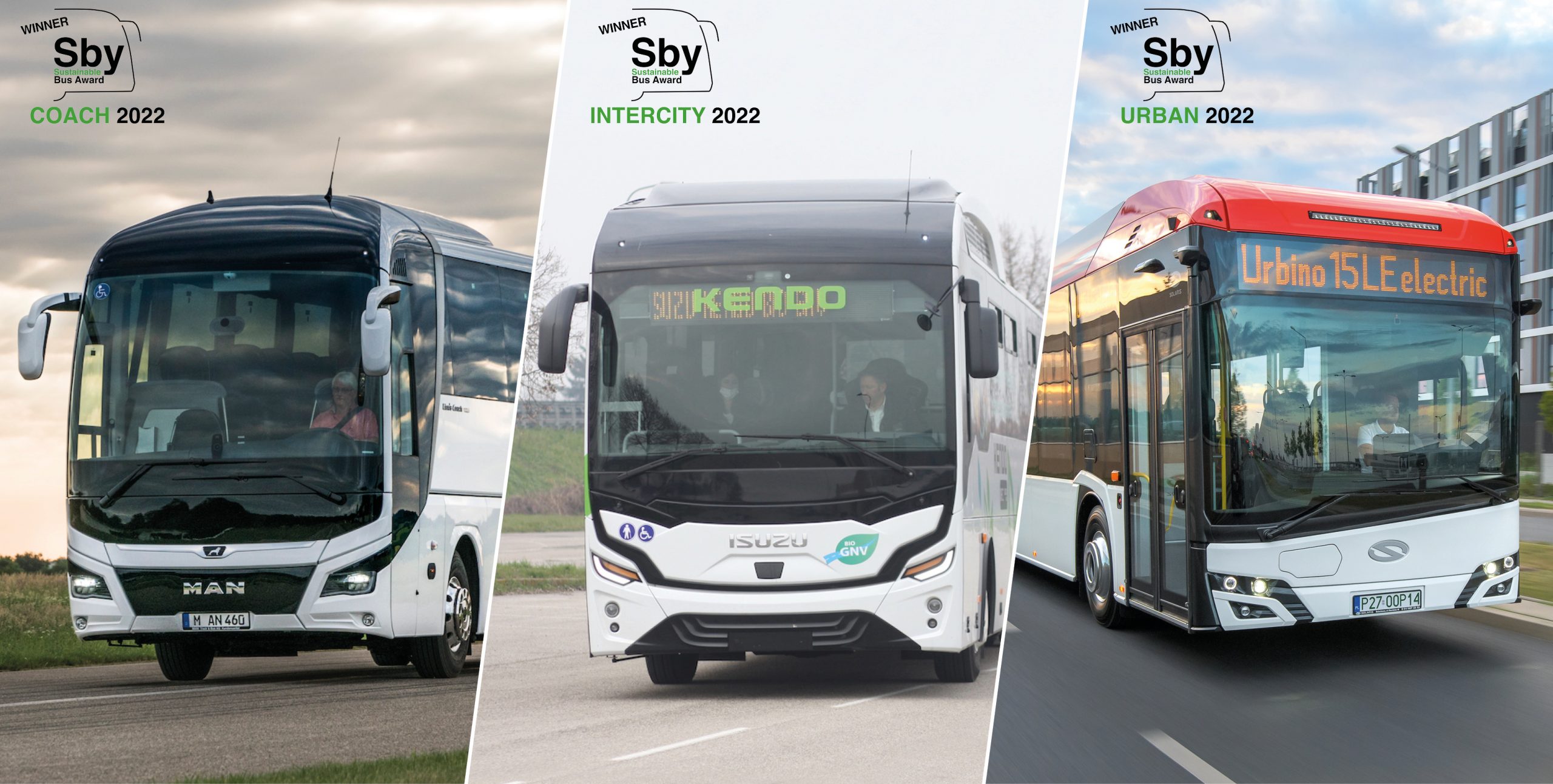 A Solaris, az Isuzu és az MAN típusai kapták idén a Sustainable Bus of the Year díjakat