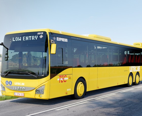 Lágyhibrid hajtásrendszerrel szerelt Iveco Crosswayeket vásárol a vallon TEC társaság