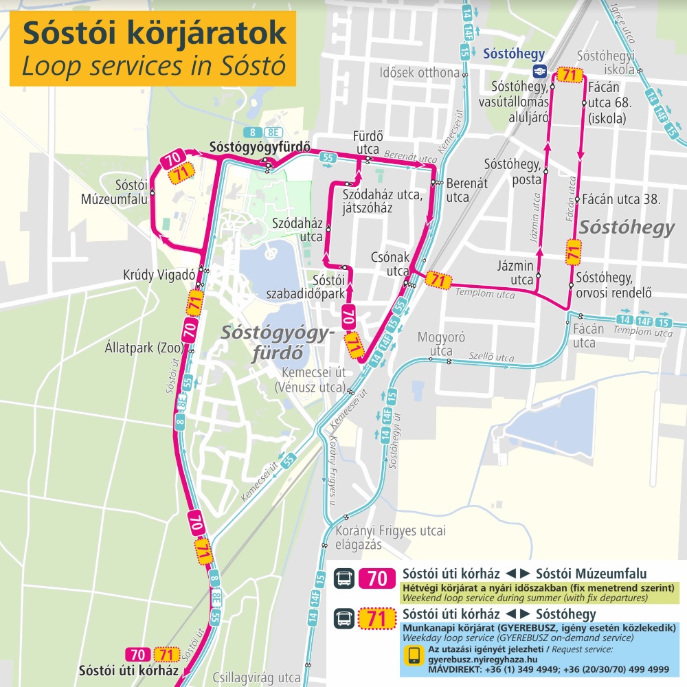 nyiregyhaza uj menetrend terkep