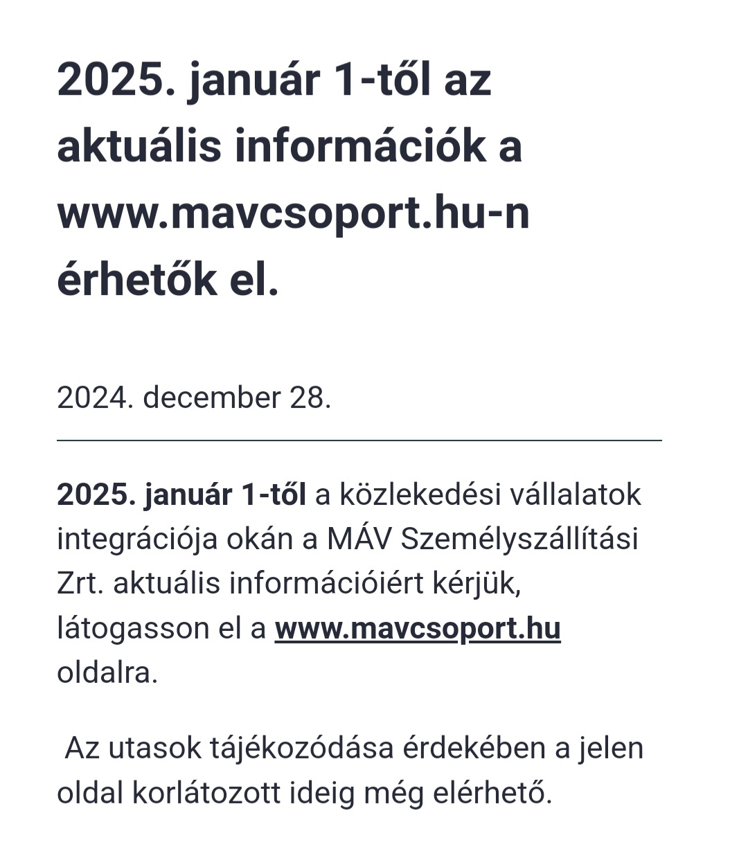 Január 1-je után már csak korlátozott ideig frissül a volanbusz.hu 2 Screenshot 20241229 002119 Chrome