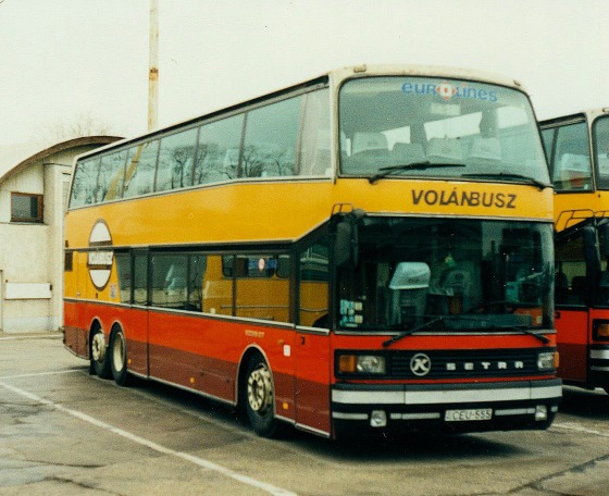 Nyugati kilátás – Setra S 228 DT emeletesek a Volánbusz nemzetközi járatain