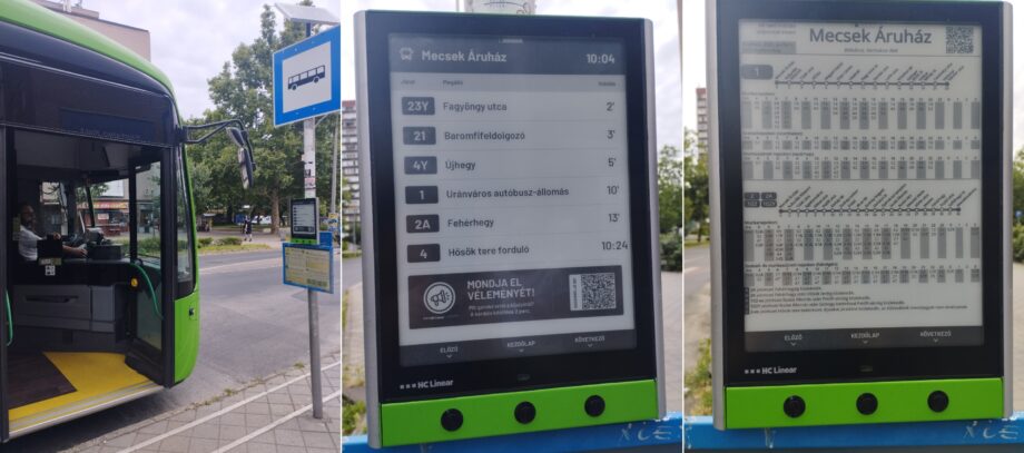 Újabb pécsi buszmegállókba helyez ki digitális utastájékoztatókat a Tüke Busz