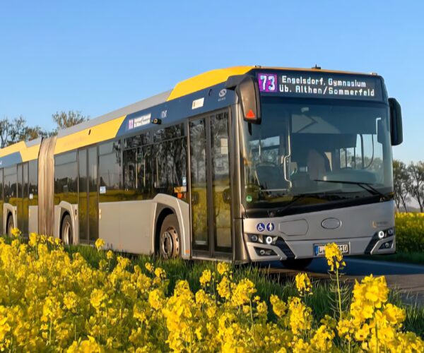 Solaris csuklós villanybuszokkal bővül a lipcsei elektromos flotta