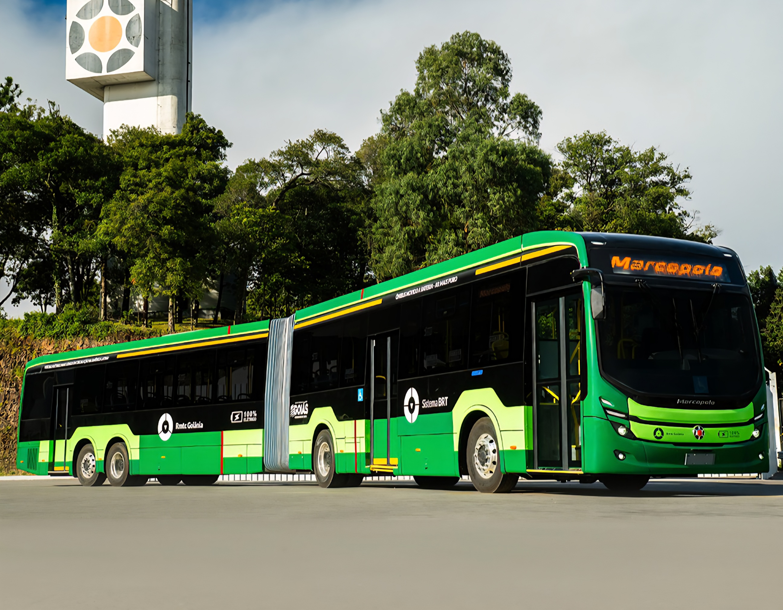23 méteres Marcopolo szupercsuklós villanybuszok állnak forgalomba Goiâniában