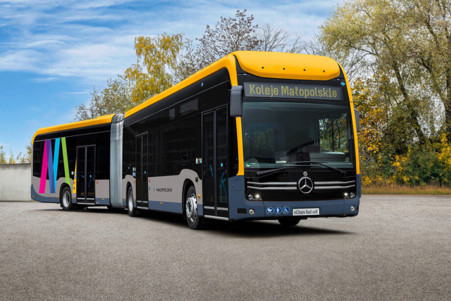 Öt darab hidrogén üzemanyagcellás Mercedes-Benz eCitarót vásárol a Koleje Małopolskie