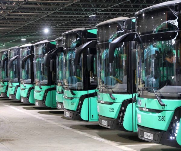 Száz új MAZ villanybusz kezdte meg szolgálatát Szentpéterváron