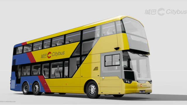 Húsz darab háromtengelyes emeletes villanybuszt szállíthat Hongkongba a Wrightbus