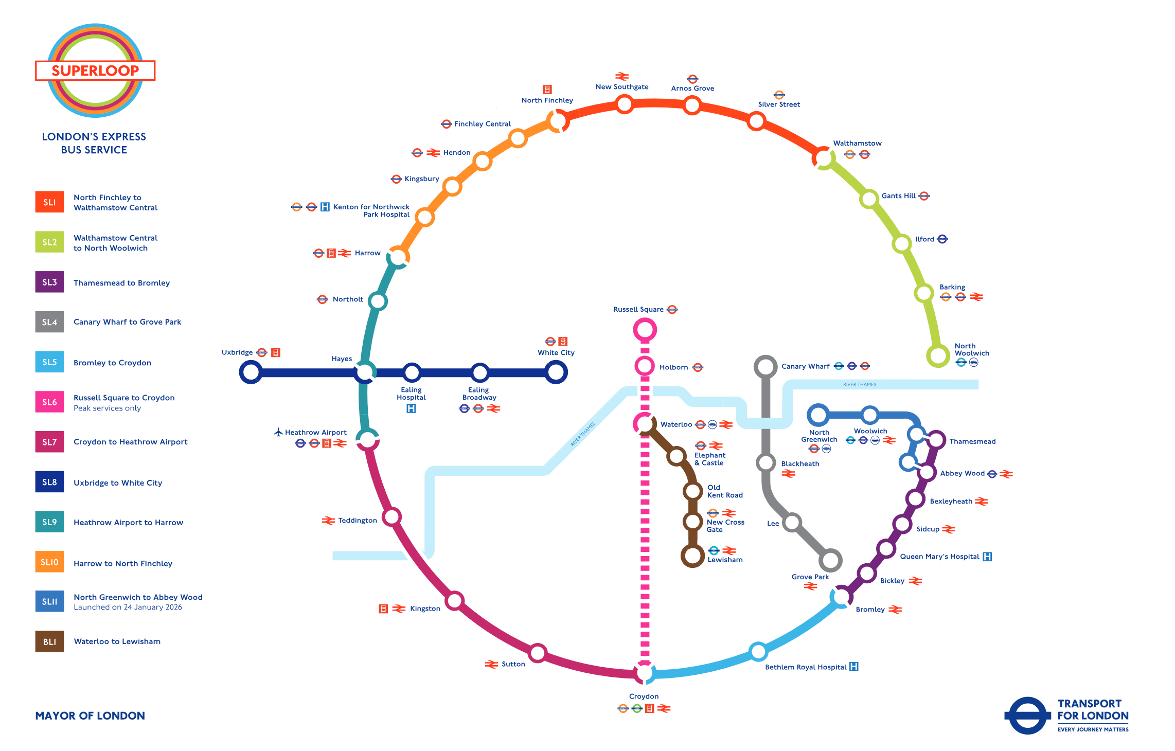 BRT-rendszerek: a kötöttpályás közlekedés rugalmas alternatívái 9 superloop map large all routes